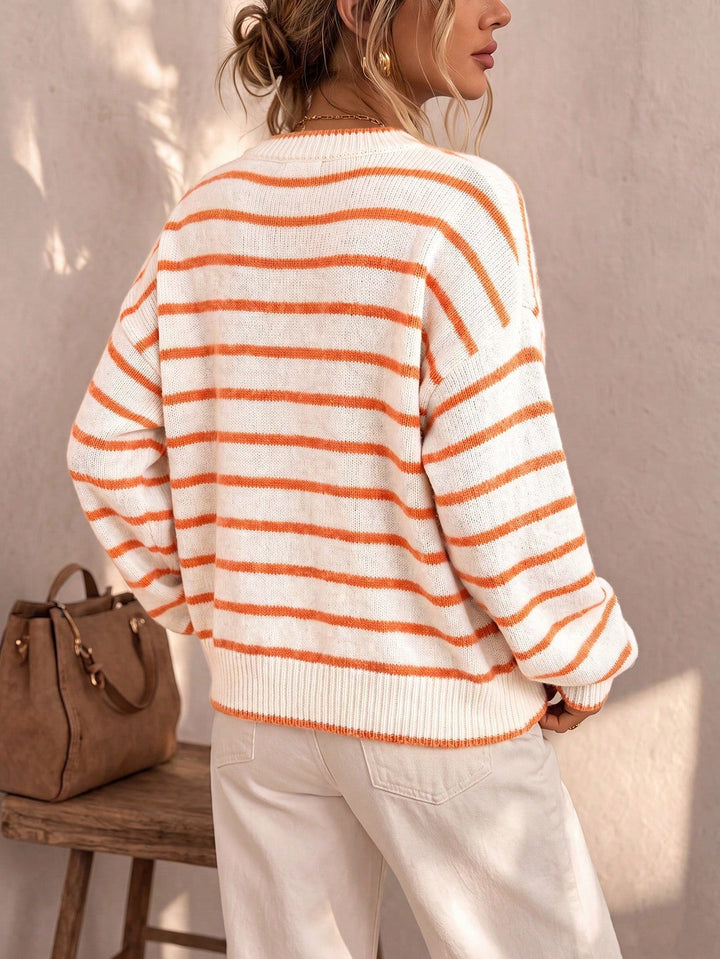 Clara - Striped Knit Cardigan with Pockets