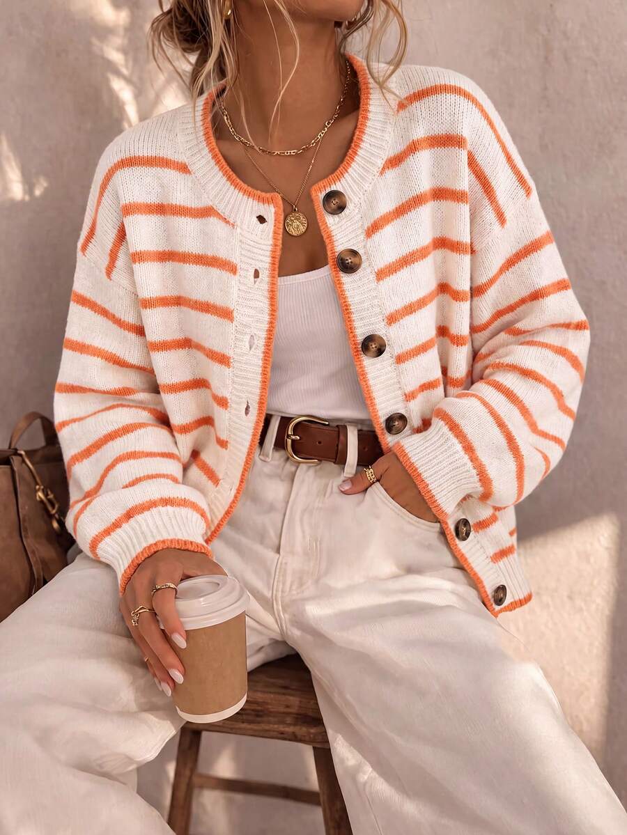 Bella - Striped Knit Cardigan