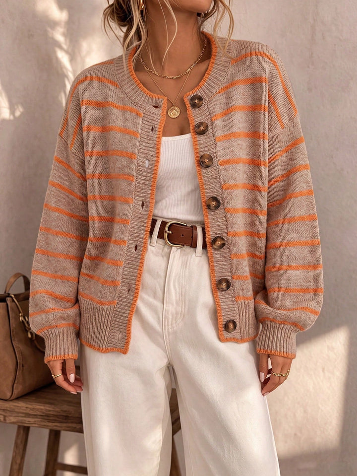 Clara - Striped Knit Cardigan with Pockets