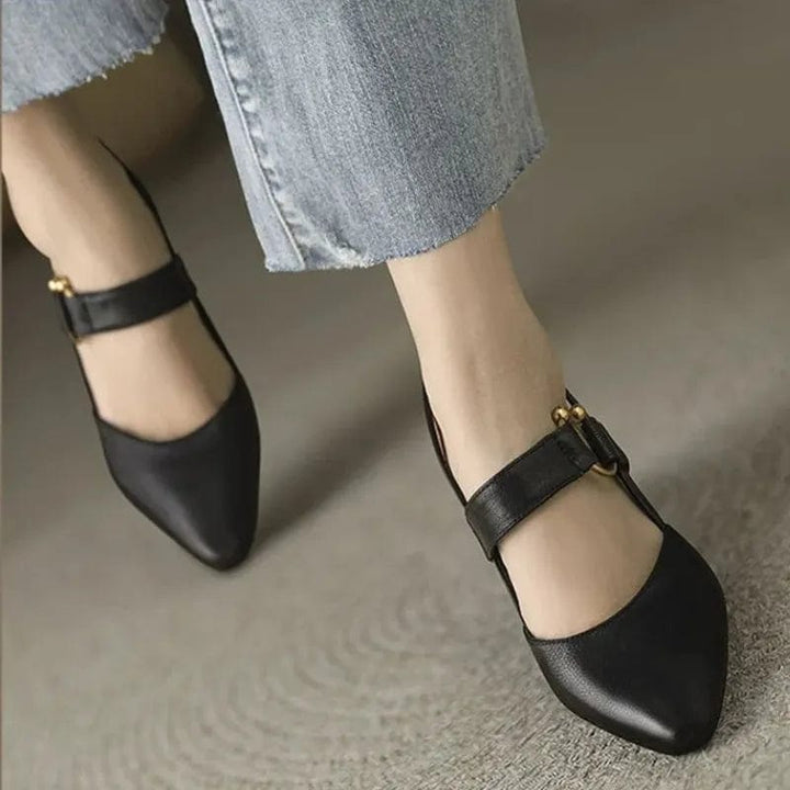 Lysandra - Elegant Leather Slingback Heels